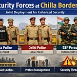 चिल्ला बॉर्डर पर नोएडा पुलिस और दिल्ली पुलिस के साथ BSF के जवान भी तैनात किए गए