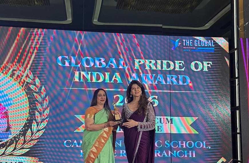 कैम्ब्रियन पब्लिक स्कूल, कांके रोड, रांची की डायरेक्टर सह प्रिंसिपल श्रीमती परमजीत कौर को ग्लोबल प्राइड ऑफ इंडिया अवॉर्ड से सम्मानित किया गया।